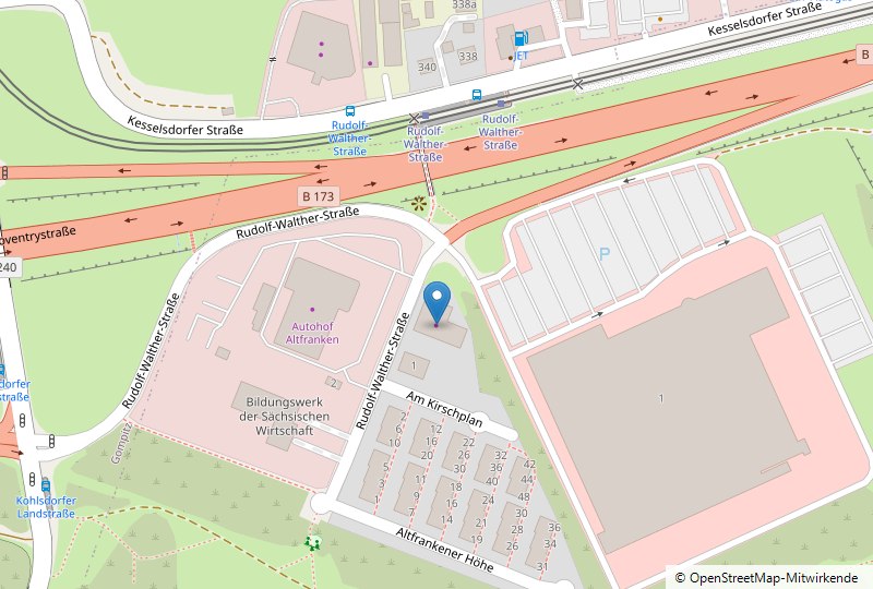 Lageplan: K&uuml;chen Profi Center Dresden, Rudolf-Walther-Stra&szlig;e 3, 01156 Dresden-Altfranken