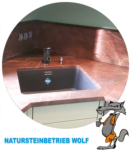 Arbeitsplatten für Ihre Küche in Dresden 3 Renaissance mit Unterbauspüle – Referenz vom Natursteinbetrieb Wolf aus Freital